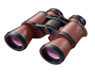 Vintage leather-wrapped binoculars