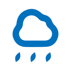 vector illustration of a blue raining cloud icon