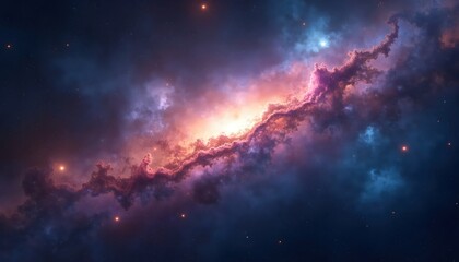 Naklejka premium Outer space filled with stars, beautiful cosmic background