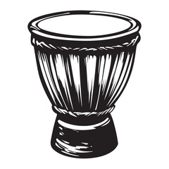 Traditional Bongo Drums silhouette, a vibrant percussion instrument – Bongo Drums illustration – Bongo Drums vector – Musical instrument silhouette 