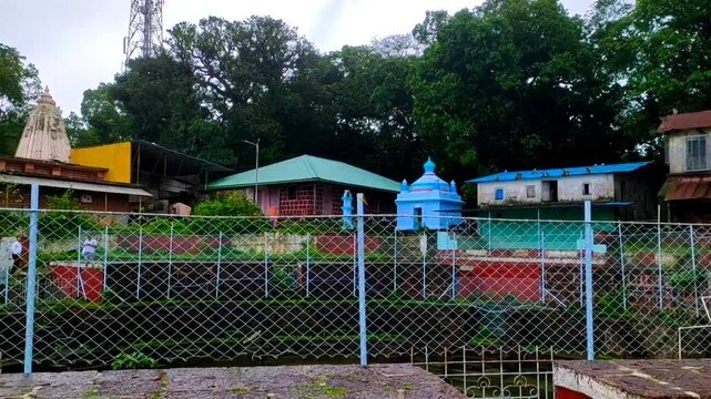 small temples at the kankeshwar temple in alibaug in maharashtra in india.