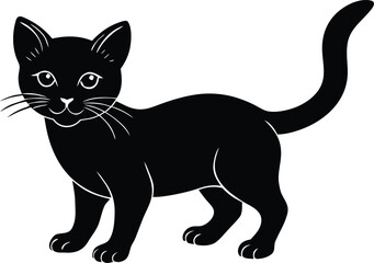 red kitten silhouette vector