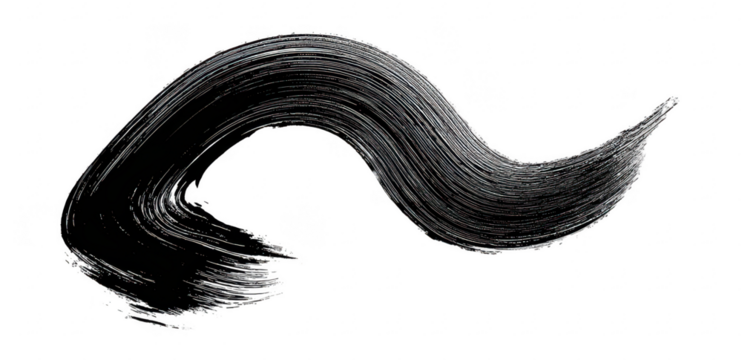 Abstract grayscale curved brushstroke