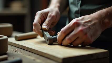 A close-up of hands using tools or engaging in a craft, representing the skill and craftsmanship involved in various trades.