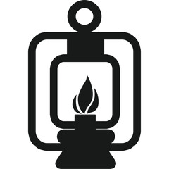 Vintage Camping Lantern Icon for Outdoor Lighting and Survival