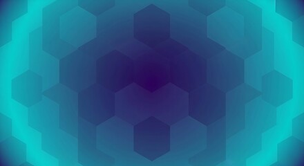 Obraz premium Abstract turquoise blue gradient hexagonal pattern background for modern creative design projects