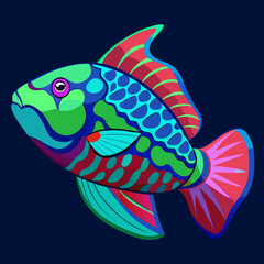vector illustration of a colorful fish