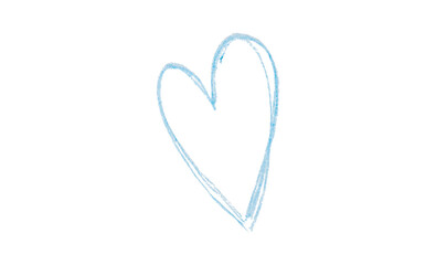 A light blue heart drawn in ink sits on a transparent background.