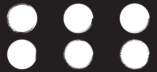Set of grunge circles. Grunge circles. Circular Brush Stroke Set. 
