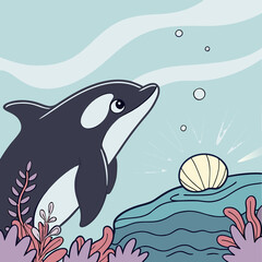 vector illustration of an underwater world