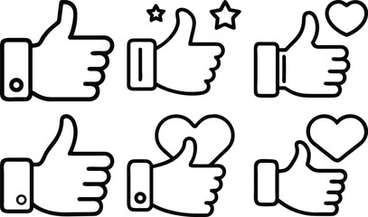 set of thumbs up icons