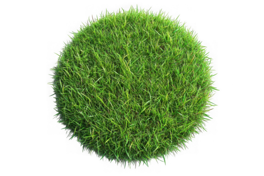 Green grass ball png image, realistic lawn sphere, turf detail, garden element, nature texture, pasture design, isolated on transparent background