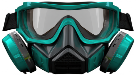 Teal protective face mask, clear visor