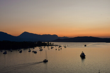 sunset on the sea, Poros, Greece