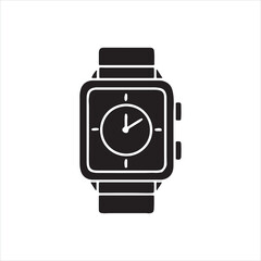 Minimalist Black Wristwatch Icon Design