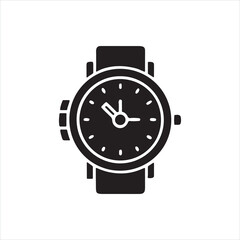 Minimalist Black Wristwatch Icon Design