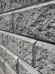 Close-Up of Rough Gray Brick Wall Texture