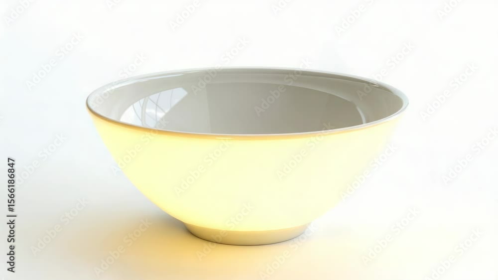 Poster A simple white bowl placed on a table surface