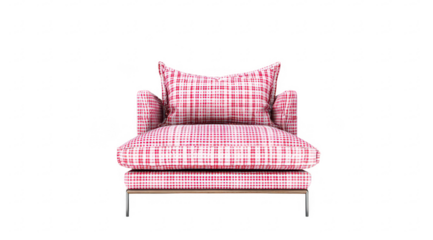 Pink plaid armchair, modern style