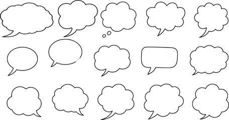 Dynamic Collection of Hand-Drawn Speech, Thought, and Explosion Bubbles