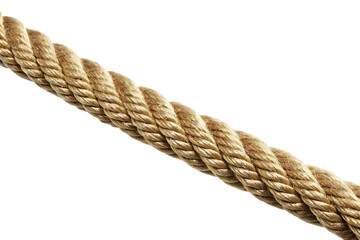 Thick twisted fiber cord isolated on a transparent background