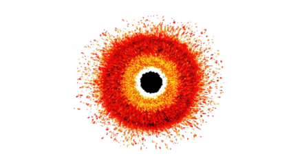 Fiery, abstract circular graphic