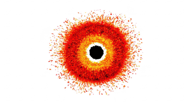 Fiery, abstract circular graphic