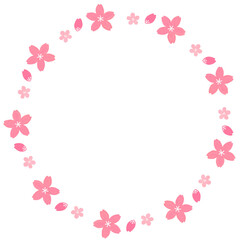 Flower circle frame wreath illustration