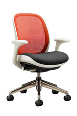 Modern office chair, coral-red back