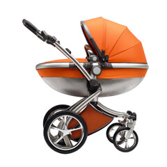 Orange baby stroller, modern design