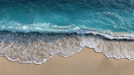 Ocean waves breaking on sandy beach turquoise water white foam sea coast