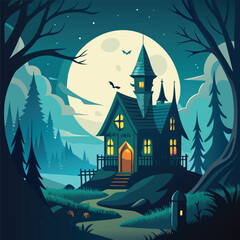 Haunted house graphics for party decoration