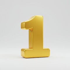 Shiny Gold Number One Symbol for Celebrations and Milestones