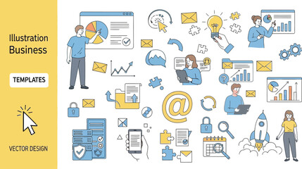 Business illustration vector design templates for marketing and presentation