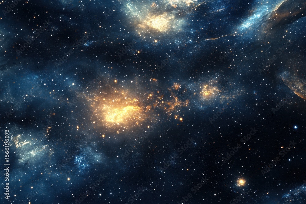 Poster infinite outer space animated background featuring colorful galaxies and stars, infinite outer space