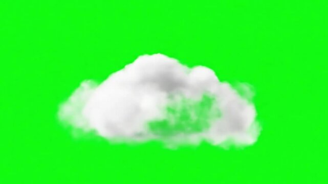 White Cloud Isolated Green Screen Background
