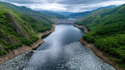 Human-Caused Plastic Buildup in River &mdash; Threat to Wildlife Drinking Source
