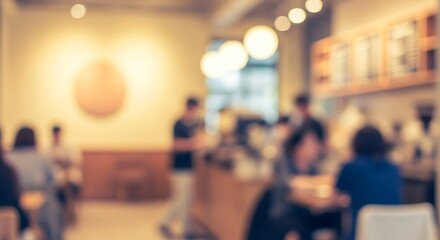 Blurred Coffee Shop Ambiance Fully Blurred Interior Design and Customer Experience