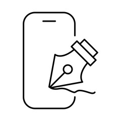 Smartphone Blue Line Editable Stroke Icon. Mobile Phone Functions, Settings, Technology, Apps, Security, Shopping, Mobile Wallet, Marketing, Promotion, Communication Vector Illustration