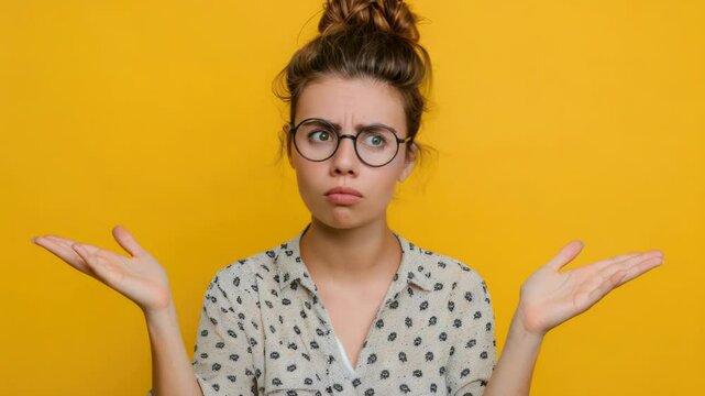 A person with glasses pulling a silly face