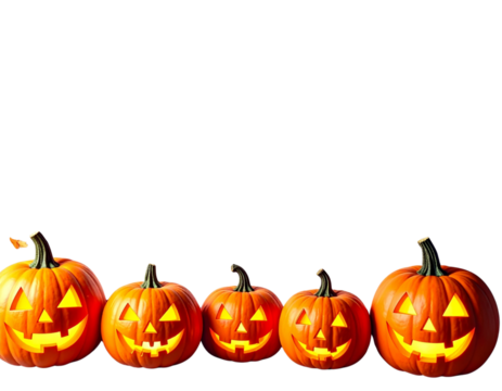 Pumpkin background for Halloween decoration on white background.