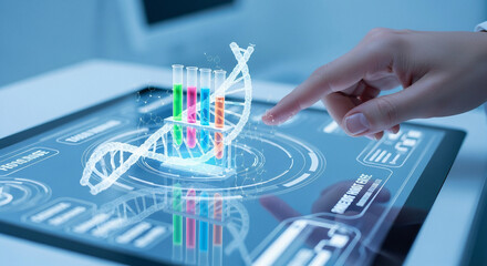 Hand Interacting with Digital Healthcare Screen