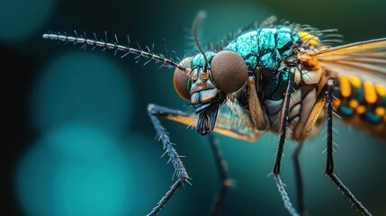 Naklejka premium Close-up of a colorful insect with intricate details.