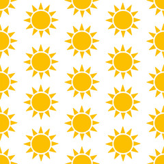 Tropical Summer Seamless Pattern with Beach Elements in Cartoon Flat Style Illustration