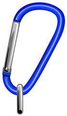シンプルなカラビナのパーツ素材イラスト／接続金具付き(Simple Carabiner Clip Parts Vector Illustration (with Connector Fittings))