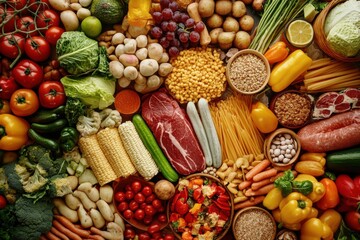 Variety of foods on display highlighting junk food risks and health implications, Foods enhancing the risk of cancer Junk food