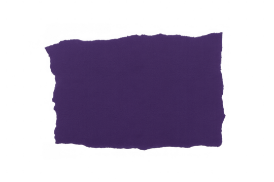 Ragged purple paper fragment revealing transparent backdrop, adding textural depth and creative visual interest for design layouts