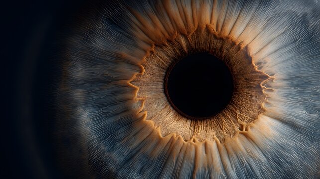 Extreme close-up of human iris or eye patterns - Powered by Adobe