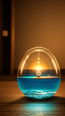 Crystal ball in the glass