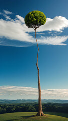 Lonely tree in the field